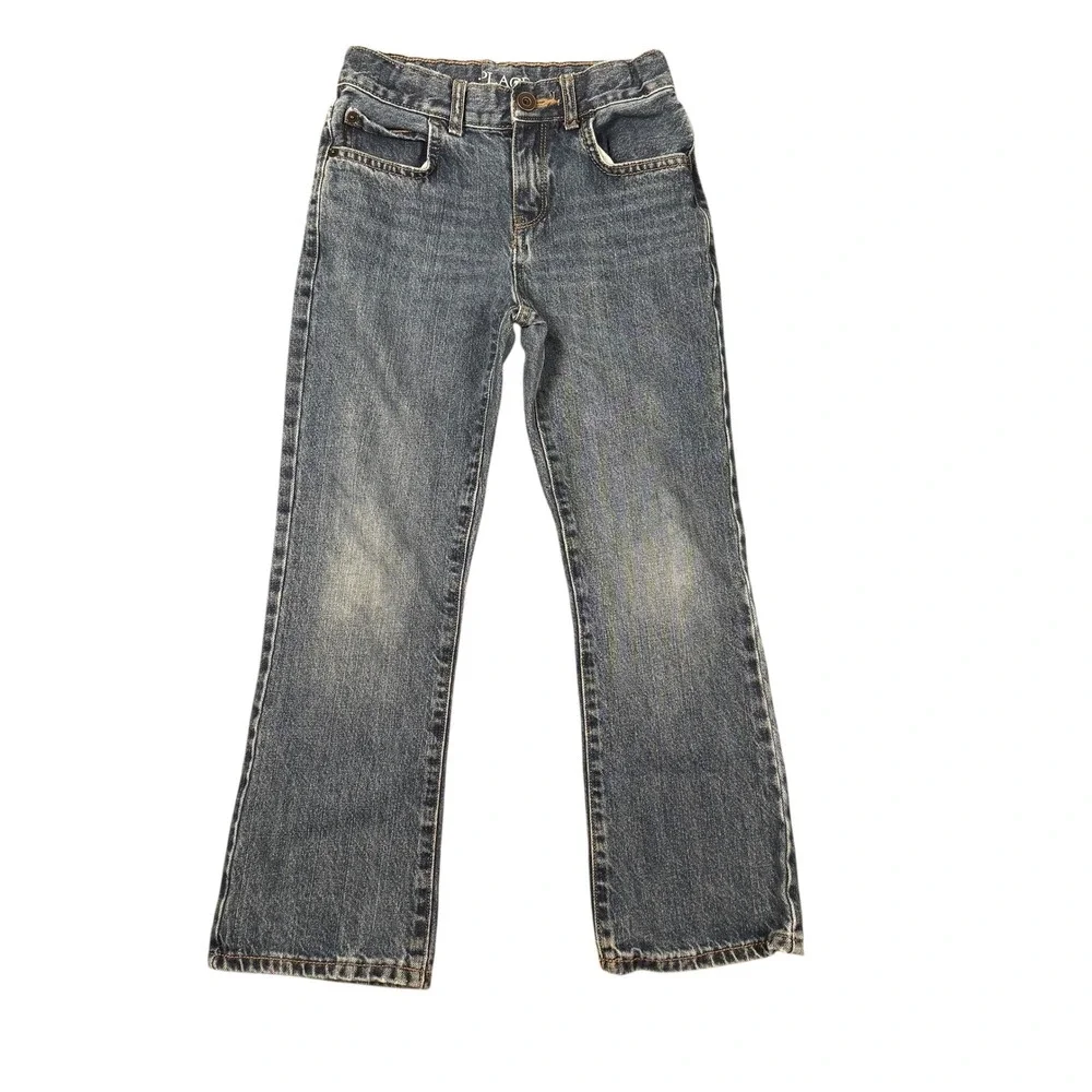 The Childrens‎ Place Boys Bootcut Jeans Medium Wash Blue Size 7 Adjustable Waist